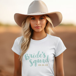 Mint Bride's Squad Gepersonaliseerde Bruids Party  T-shirt