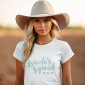 Mint Bride's Squad Gepersonaliseerde Bruids Party  T-shirt