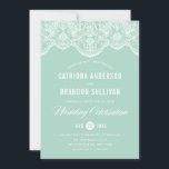 Mint Brocade Lace Wedding Invitation Kaart<br><div class="desc">Elegant en whimsical brocade lace patroon. Andere kleuren en overeenkomende objecten zijn beschikbaar.</div>