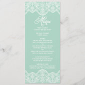 Mint Brocade Lace Wedding Menu Kaart (Voorkant)