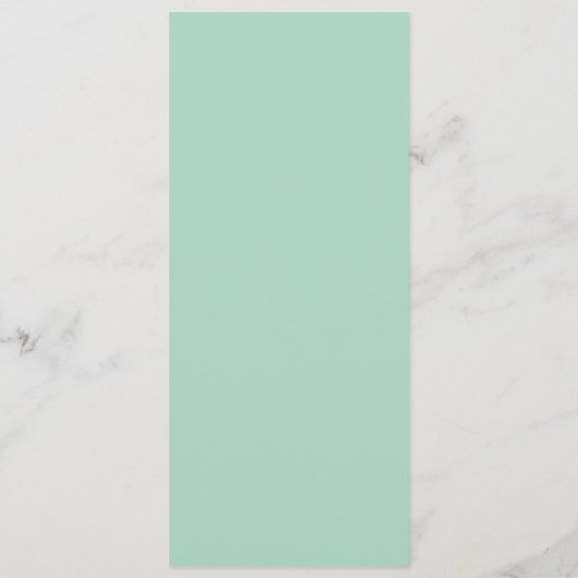 Mint Brocade Lace Wedding Menu Kaart (Achterkant)