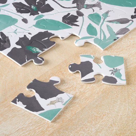 Mint Brown Flower Blossom Legpuzzel (Zijkant)