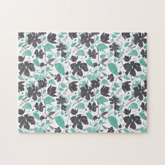 Mint Brown Flower Blossom Legpuzzel (Horizontaal)