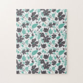 Mint Brown Flower Blossom Legpuzzel (Verticaal)