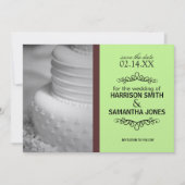 Mint & Brown Save the Date Huwelijksaankondigingen Kaart (Voorkant)