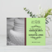 Mint & Brown Save the Date Huwelijksaankondigingen Kaart (Staand voorkant)