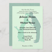 Mint bruid en bruidegom bruiloft kaart (Voorkant / Achterkant)