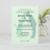 Mint bruid en bruidegom bruiloft kaart (Staand voorkant)