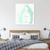 Mint bruid en bruidegom canvas afdruk (Insitu (Slaapkamer))