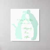 Mint bruid en bruidegom canvas afdruk (Voorkant)