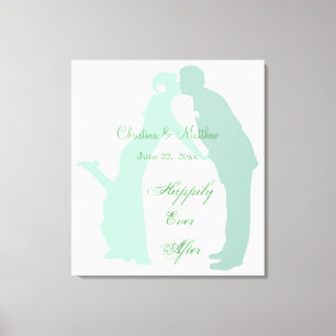Mint bruid en bruidegom canvas afdruk