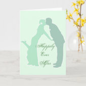 Mint bruid en bruidegom kaart (Gele Bloem)