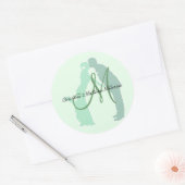 Mint bruid en bruidegom ronde sticker (Envelop)