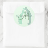 Mint bruid en bruidegom ronde sticker (Tas)