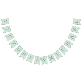 Mint Bruiloft Eenvoudige Groen Grijs Bruid & bruid Vlaggetjes