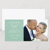 Mint bruiloft foto Dank u kaarten (Voorkant / Achterkant)