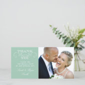 Mint bruiloft foto Dank u kaarten (Staand voorkant)