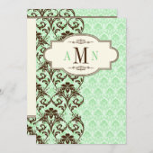 Mint, Bruin Scroll Brouwerij Uitnodiging (Voorkant / Achterkant)