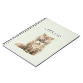 Mint Bruine Cool Cat Bril   Notitieboek (Linkerzijde)
