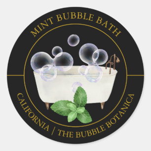 Mint Bubble Bath label