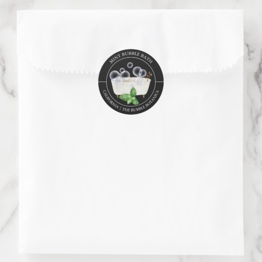 Mint Bubble Bath label (Tas)