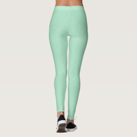 Mint Bunny Diamond Satin Pattern Leggings (Achterkant)