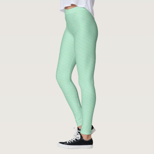 Mint Bunny Diamond Satin Pattern Leggings (Links)
