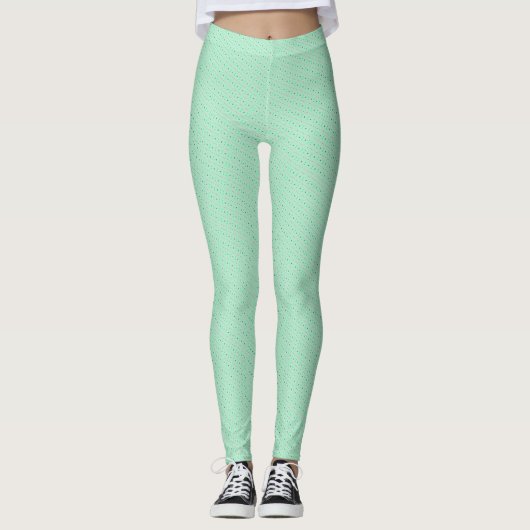 Mint Bunny Diamond Satin Pattern Leggings (Voorkant)