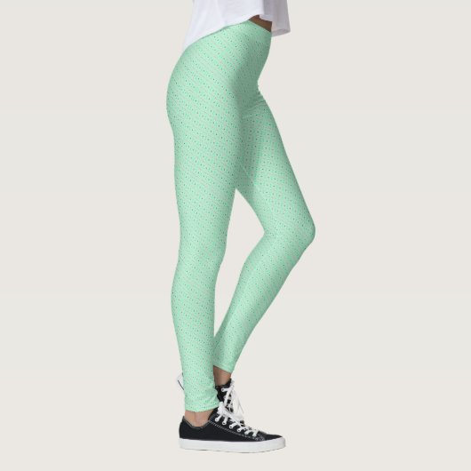 Mint Bunny Diamond Satin Pattern Leggings (Rechts)