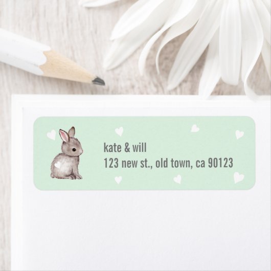Mint Bunny hart retour adres labels (Insitu)
