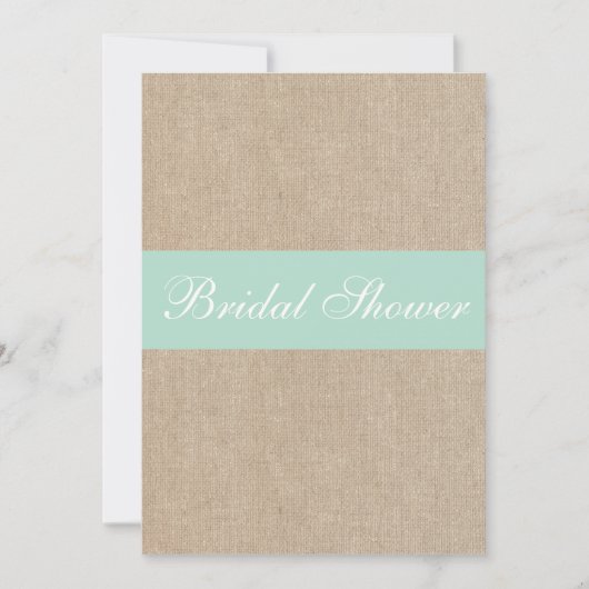  Mint Burlap Bridal Shower Kaart (Voorkant)