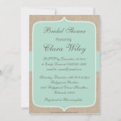  Mint Burlap Bridal Shower Kaart (Achterkant)
