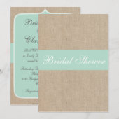  Mint Burlap Bridal Shower Kaart (Voorkant / Achterkant)