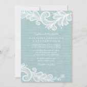 Mint Burlap en Lace Wedding Kaart (Voorkant)
