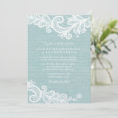 Mint Burlap en Lace Wedding Kaart (Staand voorkant)