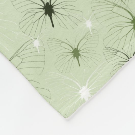 Mint Butterflies Garden Fleece Deken (Hoek)