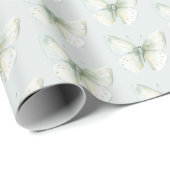 Mint Butterflies Verjaardag Cadeaupapier (Rol Hoek)