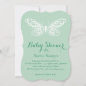 Mint Butterfly Baby shower Invitation Kaart (Voorkant)