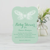 Mint Butterfly Baby shower Invitation Kaart (Staand voorkant)