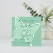 Mint Butterfly Kaart (Staand voorkant)