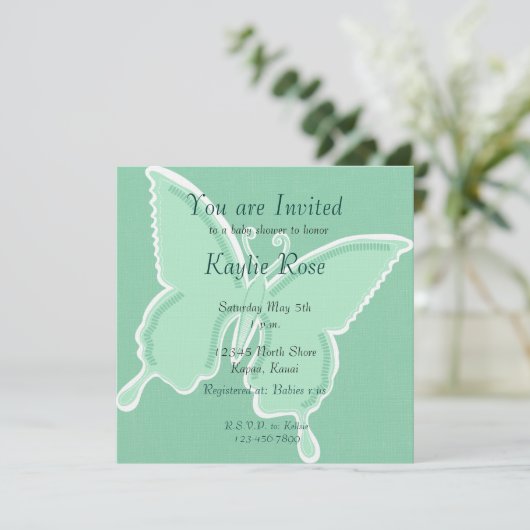 Mint Butterfly Kaart (Staand voorkant)