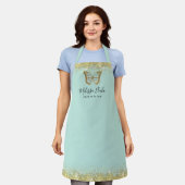 Mint Butterfly op Faux Gold Sparkle Schort (Gedragen)