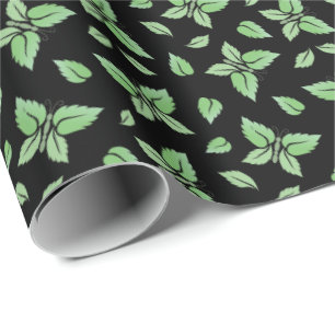 Mint Butterfly Patroon Cadeaupapier
