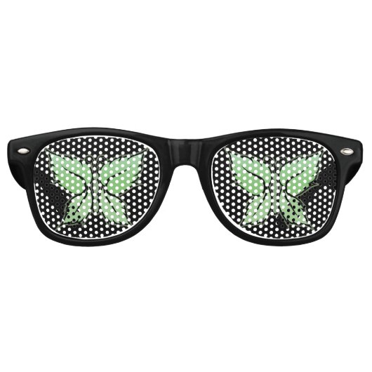 Mint Butterfly Retro Zonnebril (Voorkant)