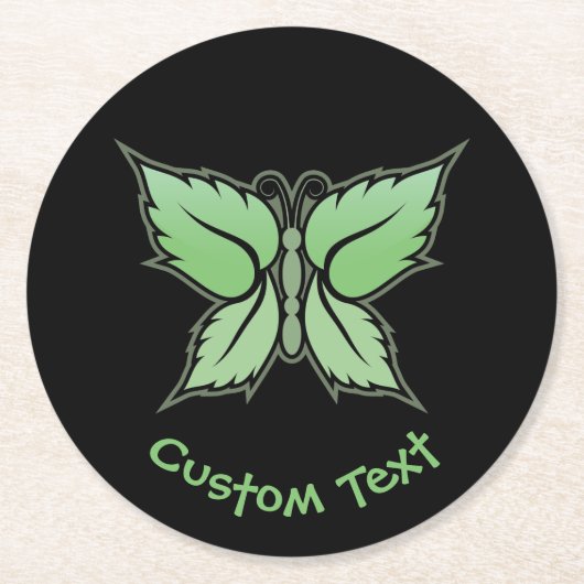 Mint Butterfly Ronde Kartonnen Onderzetter (Voorkant)