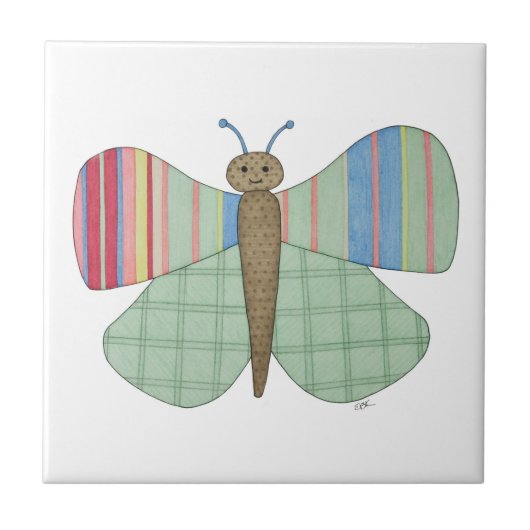 Mint Butterfly Tile Tegeltje (Voorkant)