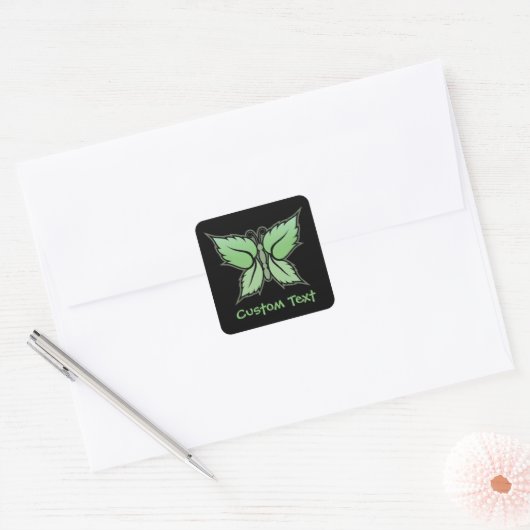 Mint Butterfly Vierkante Sticker (Envelop)