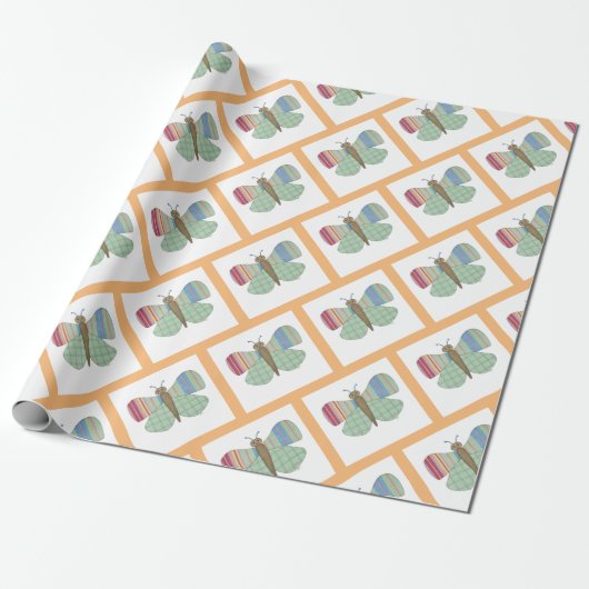 Mint-Butterfly-wrapppapier Cadeaupapier (Uitgerold)