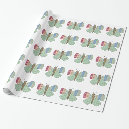 Mint-Butterfly-wrapppapier Cadeaupapier (Uitgerold)