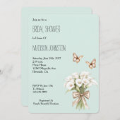Mint Calla Lilly Floral Butterflies Bridal Shower Kaart (Voorkant / Achterkant)